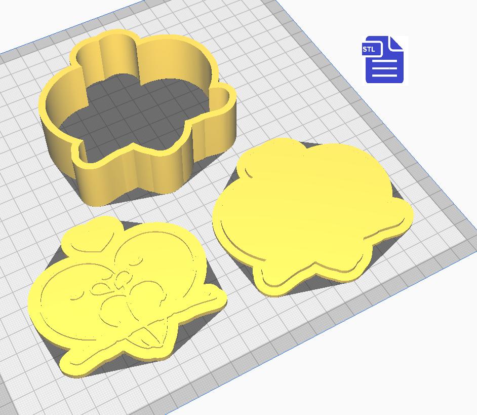 3pc Lovebirds Bath Bomb Mold STL File