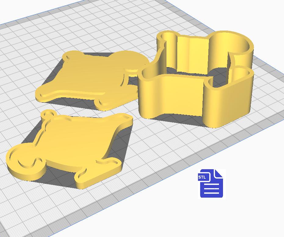 3pc Magic Lamp Bath Bomb Mold STL File