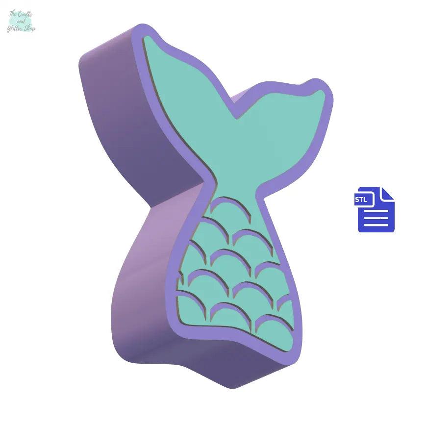 3pc Mermaid Tail Bath Bomb Mold STL File