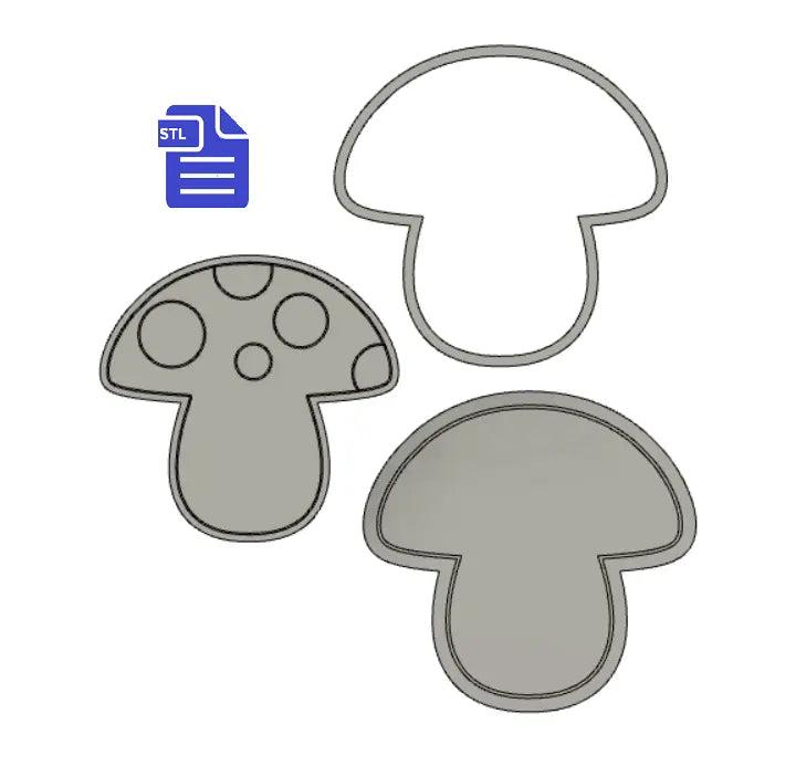 3pc Mushroom Bath Bomb Mold STL File - for 3D printing - FILE ONLY