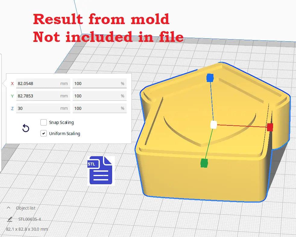 3pc New Home Bath Bomb Mold STL File