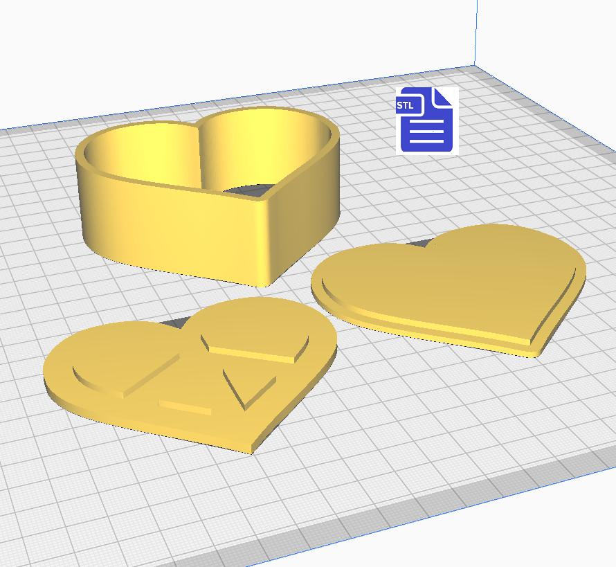 3pc Peace Heart Bath Bomb Mold STL File