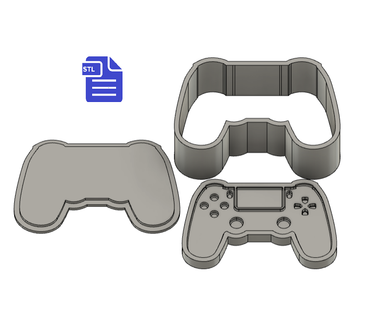 3pc PlayStation Controller Bath Bomb Mold STL File