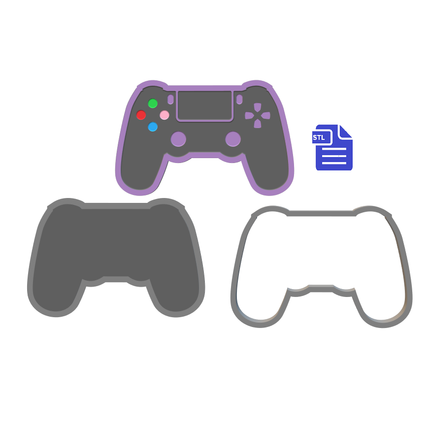3pc PlayStation Controller Bath Bomb Mold STL File