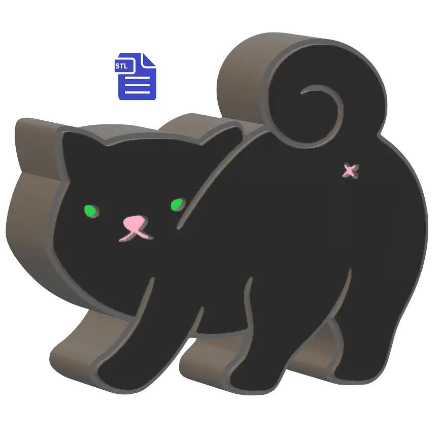 3pc Playing Kitten Behind Bath Bomb Mold STL File