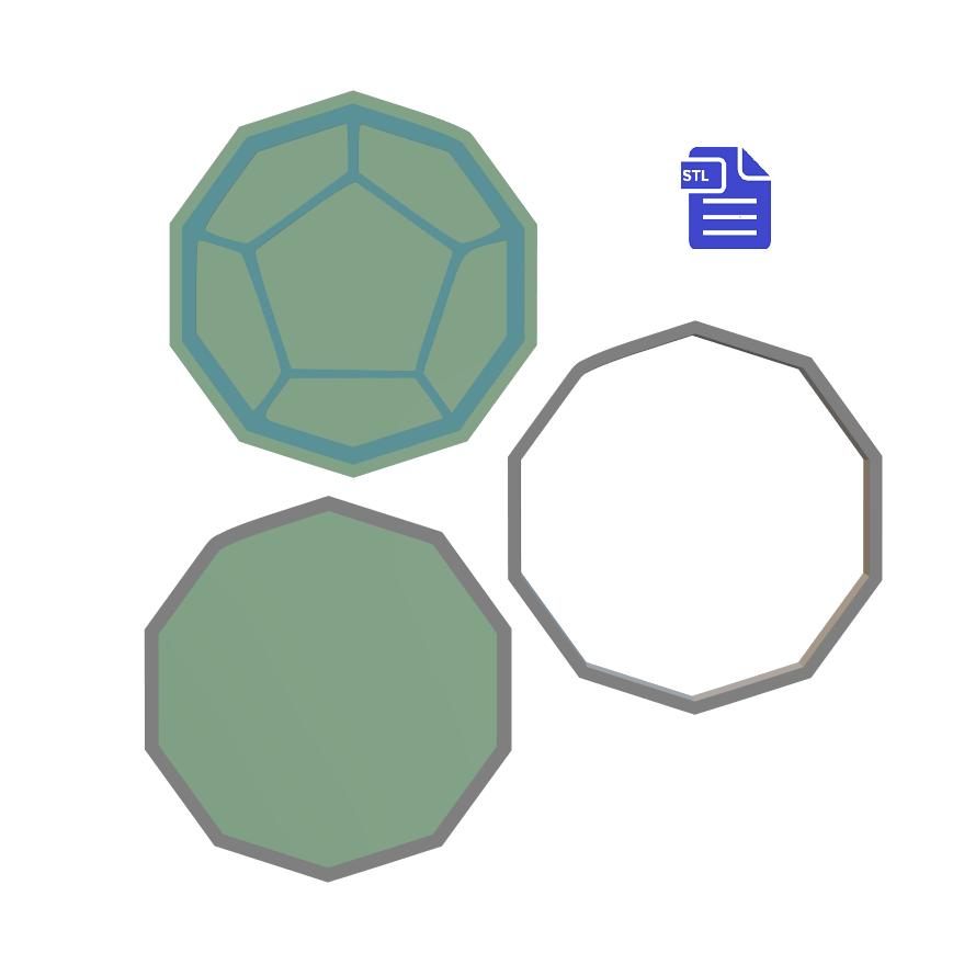 3pc Polyhedral Dice Set Bath Bomb Mold STL File