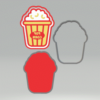 3pc Popcorn Bucket Bath Bomb Mold STL File