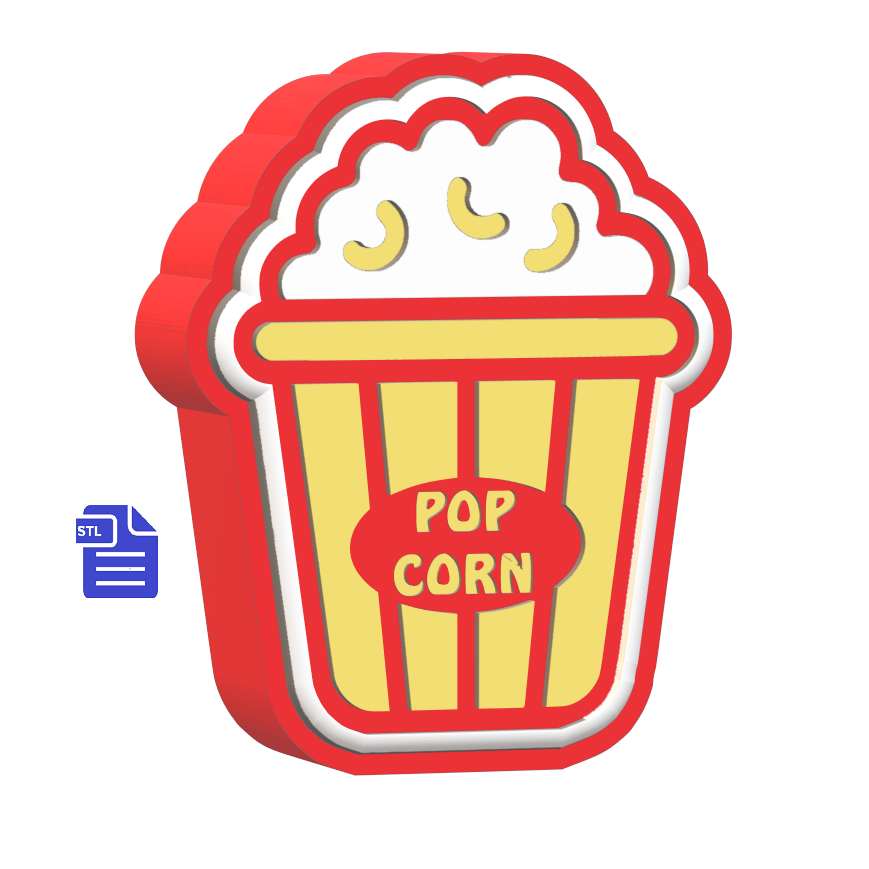 3pc Popcorn Bucket Bath Bomb Mold STL File