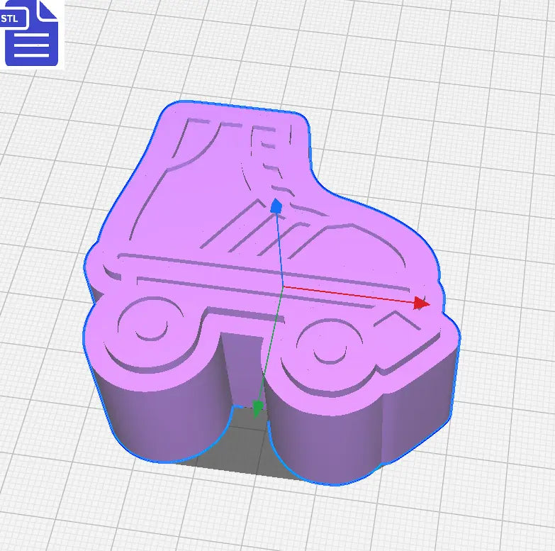 3pc Roller Skate Bath Bomb Mold STL File