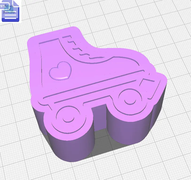 3pc Roller Skate Bath Bomb Mold STL File