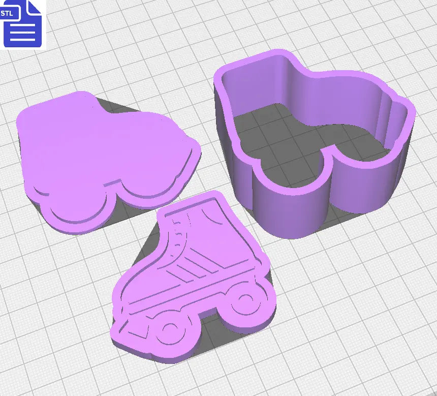 3pc Roller Skate Bath Bomb Mold STL File - The Crafts and Glitter Shop