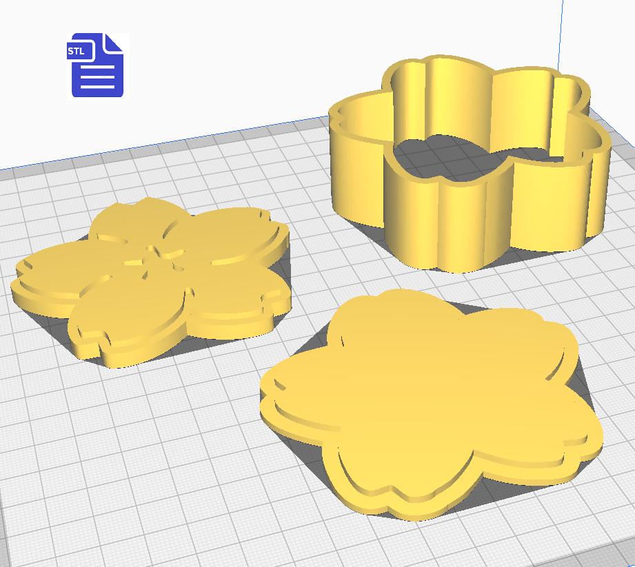 3pc Sakura Bath Bomb Mold STL File