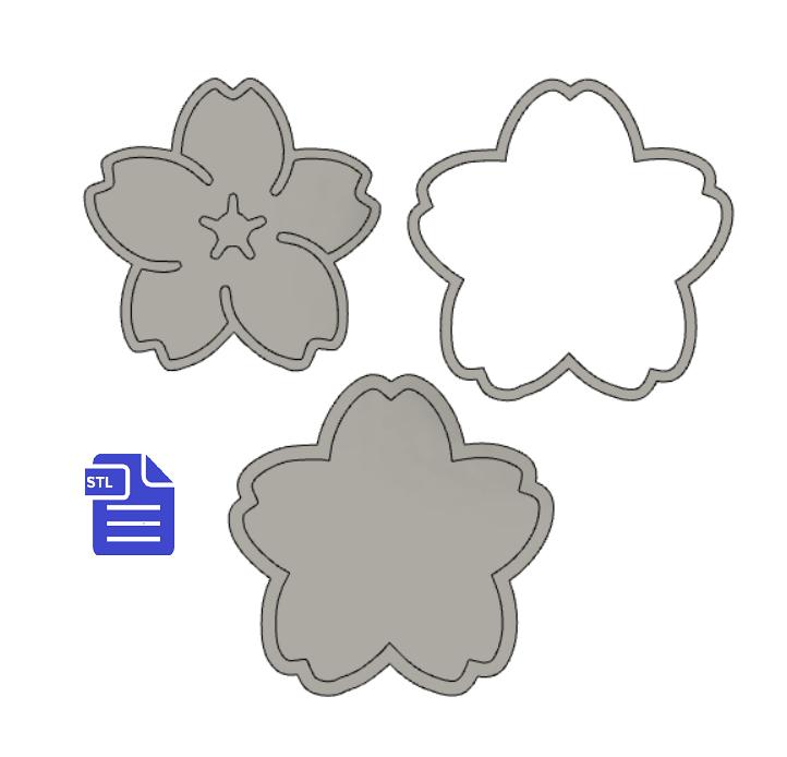 3pc Sakura Bath Bomb Mold STL File