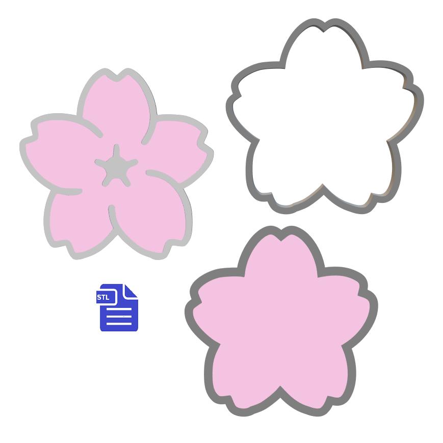 3pc Sakura Bath Bomb Mold STL File