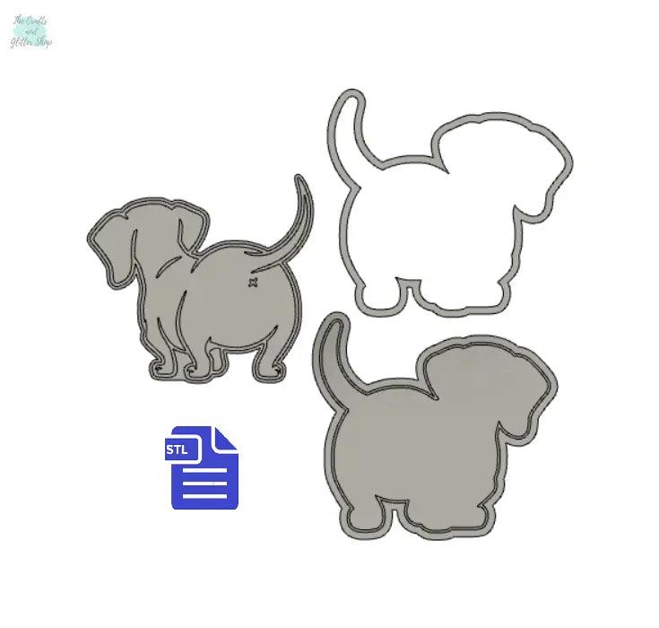 3pc Sausage Dog Bath Bomb Mold STL File