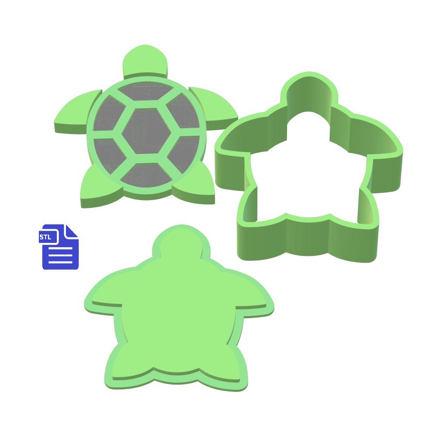 3pc Sea Turtle Bath Bomb Mold STL File