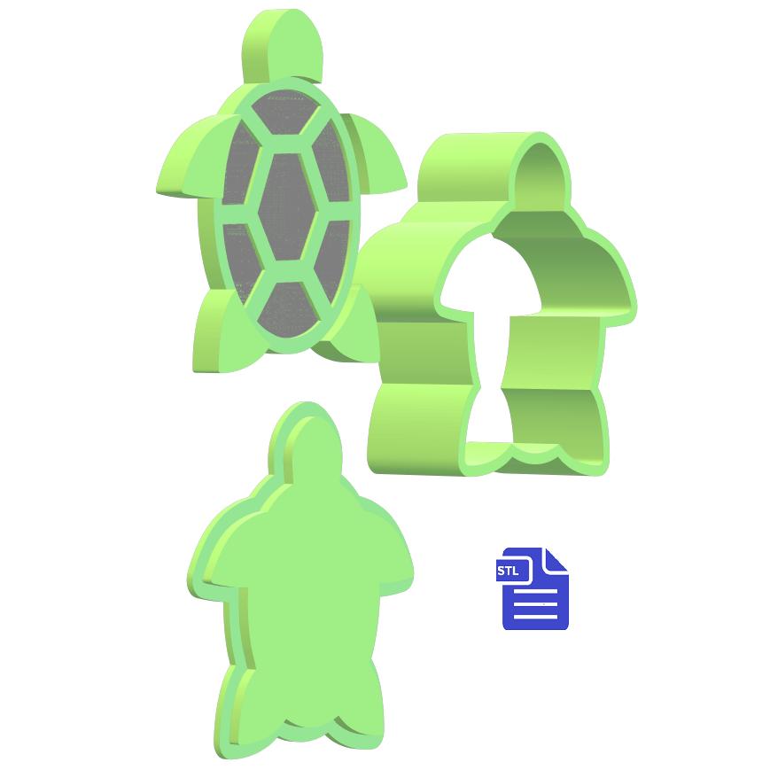 3pc Sea Turtle Bath Bomb Mold STL File