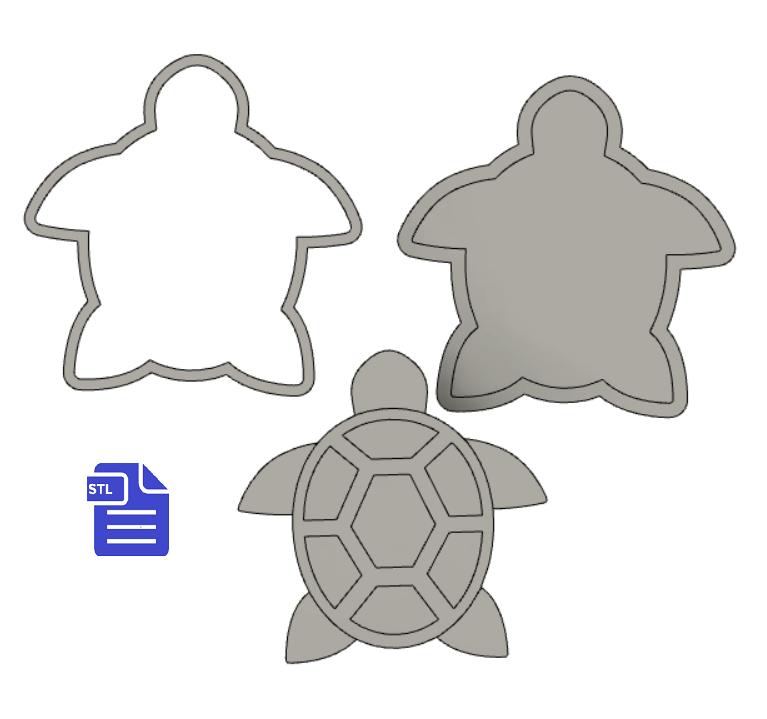 3pc Sea Turtle Bath Bomb Mold STL File