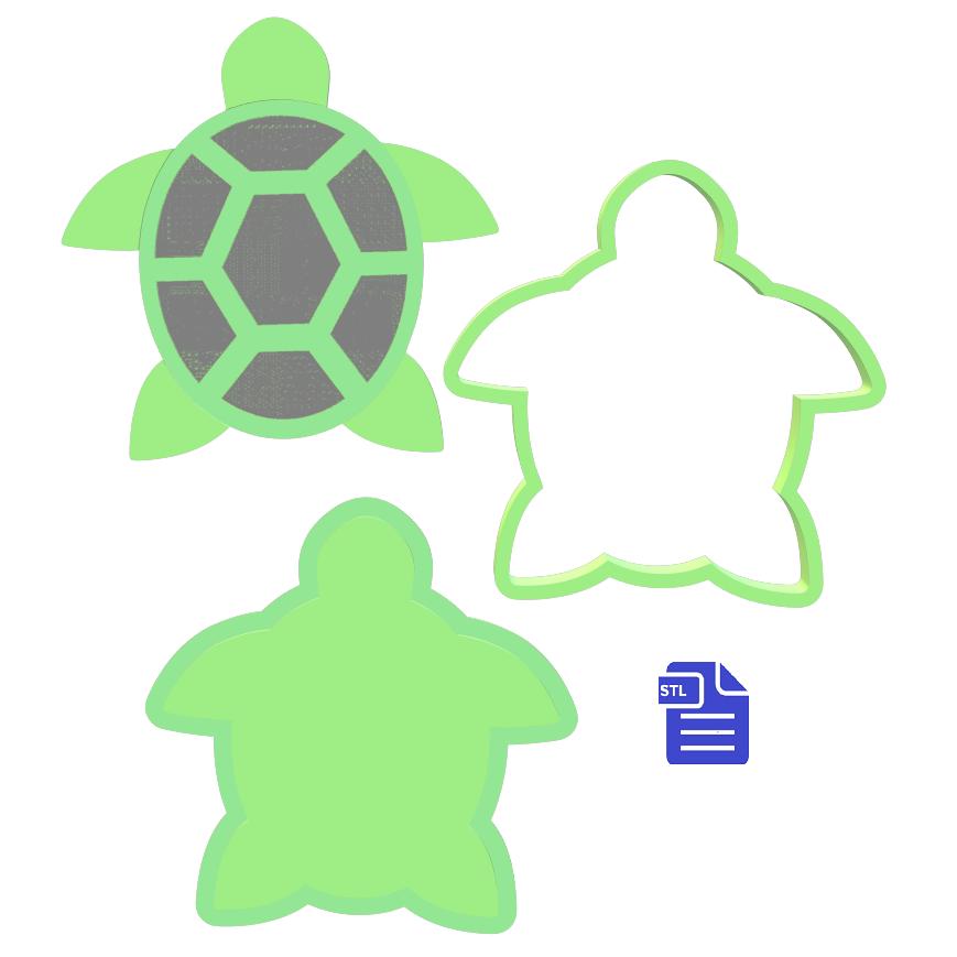 3pc Sea Turtle Bath Bomb Mold STL File