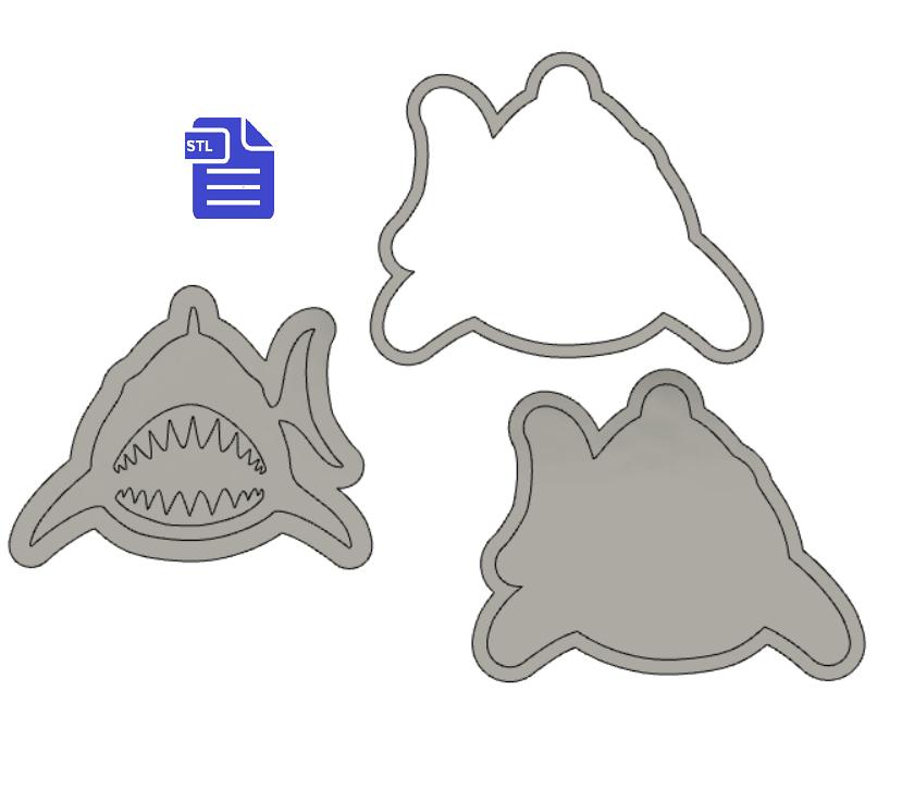 3pc Shark Bath Bomb Mold STL File