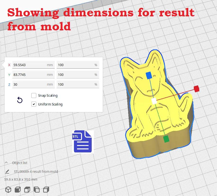 3pc Sitting Bull Terrier Bath Bomb Mold STL File