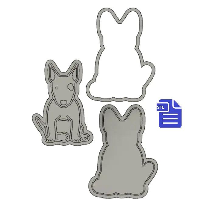 3pc Sitting Bull Terrier Bath Bomb Mold STL File