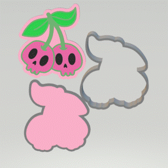 3pc Skull Cherries Bath Bomb Mold STL File - The Crafts and Glitter Shop