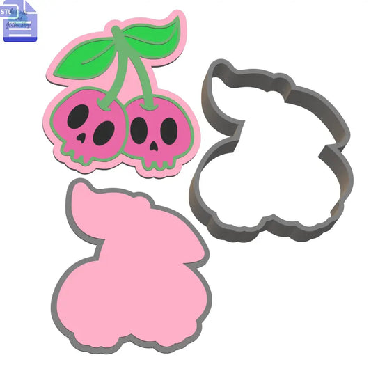 3pc Skull Cherries Bath Bomb Mold STL File