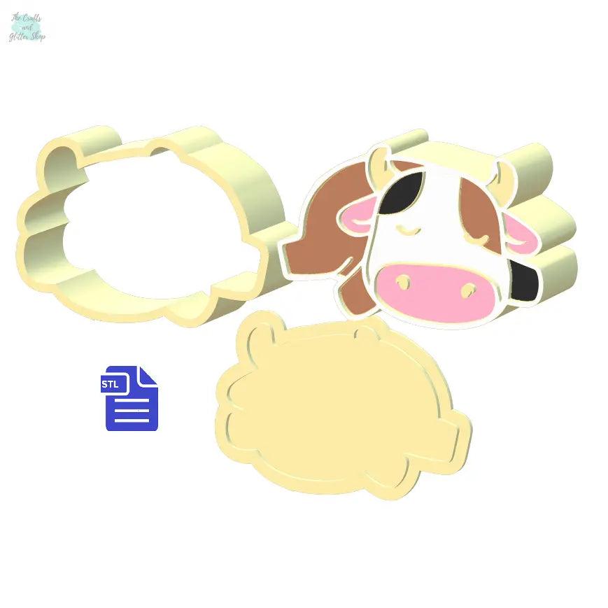 3pc Sleepy Cow Bath Bomb Mold STL File