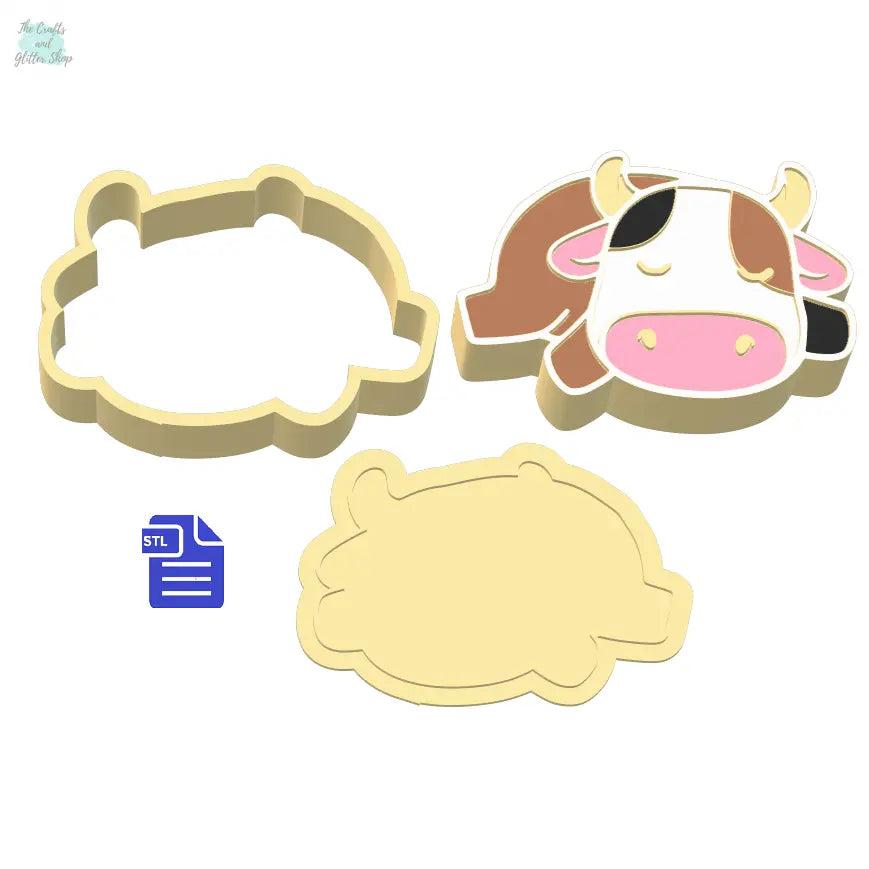 3pc Sleepy Cow Bath Bomb Mold STL File