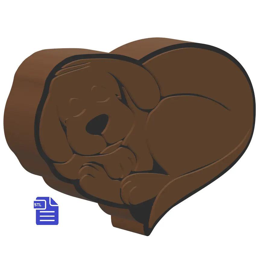 3pc Sleepy Puppy Bath Bomb Mold STL File