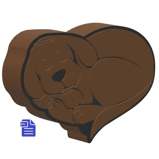 3pc Sleepy Puppy Bath Bomb Mold STL File