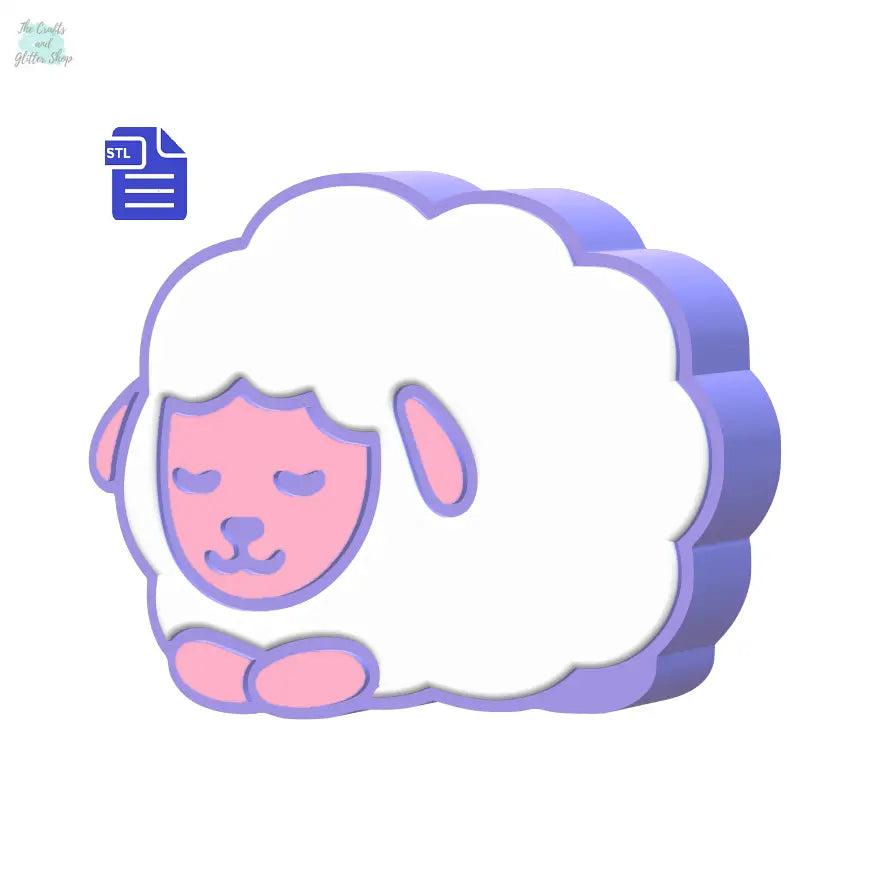 3pc Sleepy Sheep Bath Bomb Mold STL File