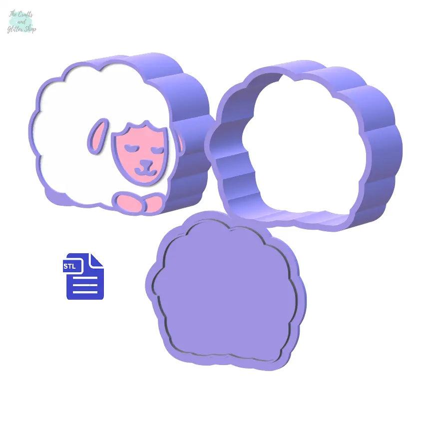 3pc Sleepy Sheep Bath Bomb Mold STL File