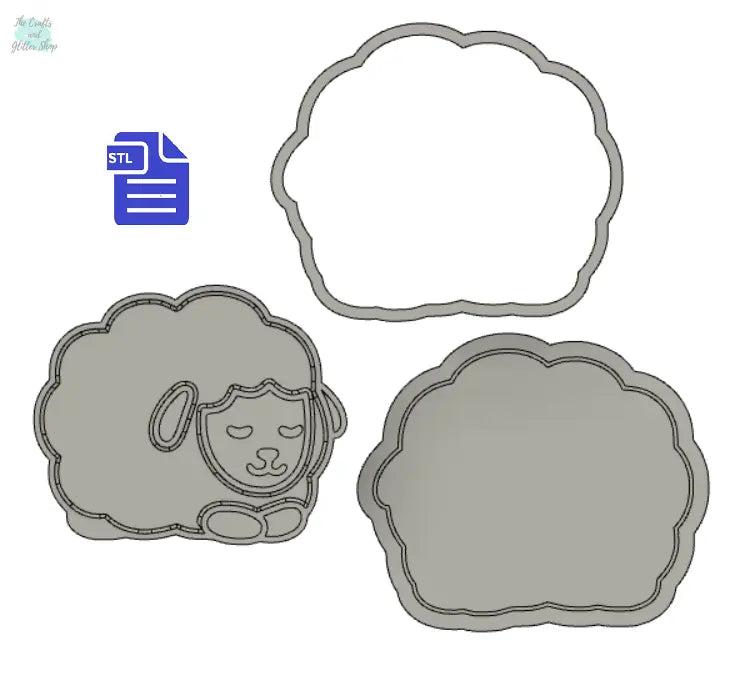 3pc Sleepy Sheep Bath Bomb Mold STL File