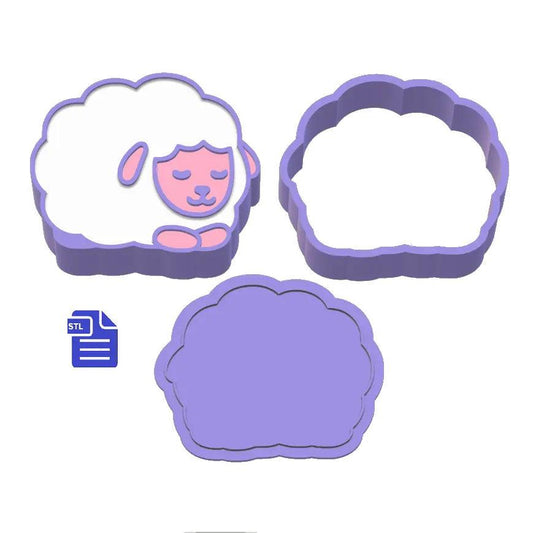 3pc Sleepy Sheep Bath Bomb Mold STL File