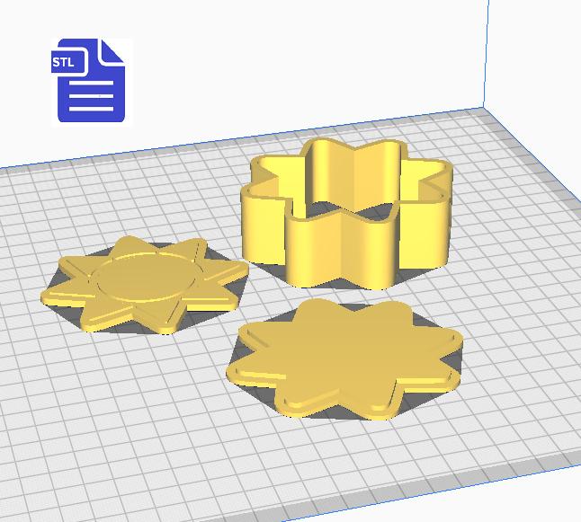 3pc Sun Bath Bomb Mold STL File