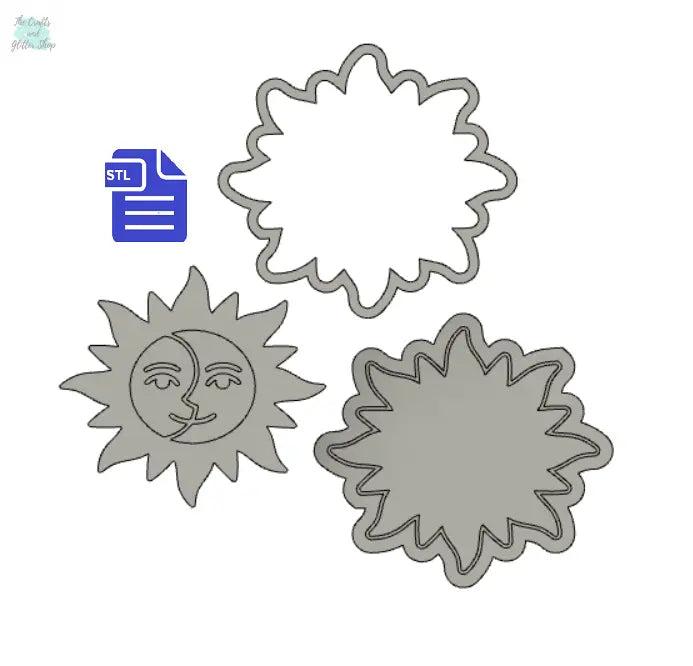 3pc Sun & Moon Bath Bomb Mold STL File