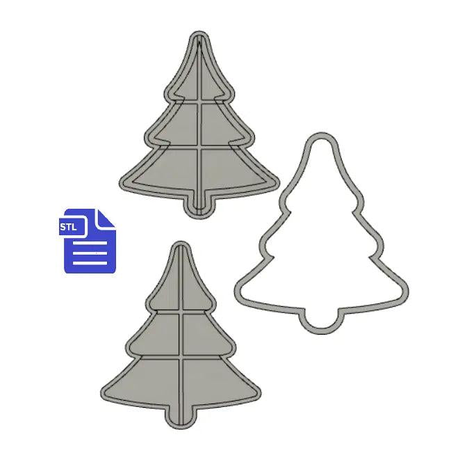 3pc Tree Snap Bar Mold STL File - for 3D printing - FILE ONLY - 3 piece mold for bath bombs and shower steamers snap bars