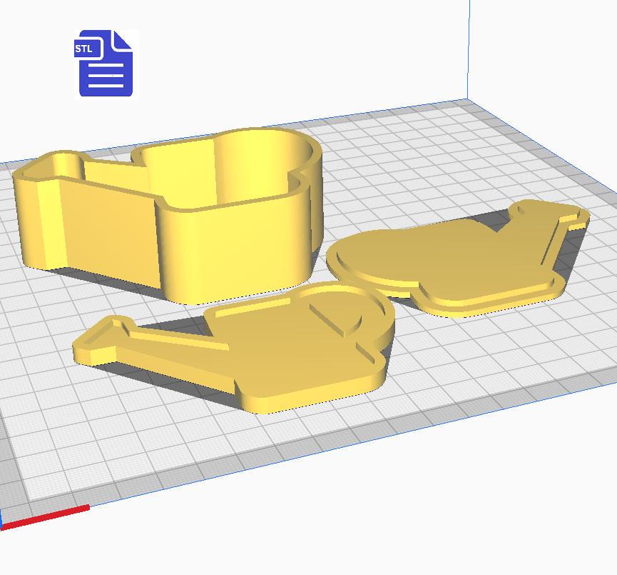 3pc Watering Can Bath Bomb Mold STL File - for 3D printing - FILE ONLY