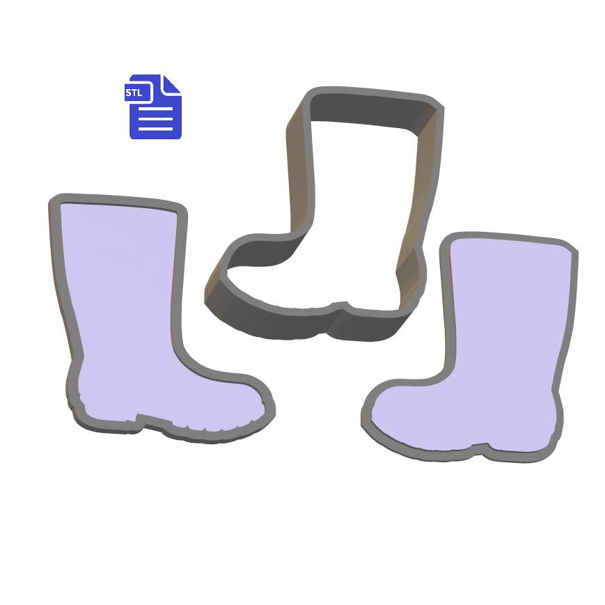 3pc Wellington Boots Bath Bomb Mold STL File