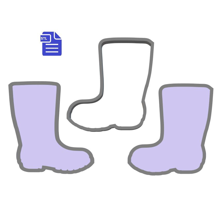 3pc Wellington Boots Bath Bomb Mold STL File