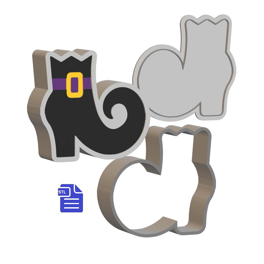 3pc Witch Boots Bath Bomb Mold STL File