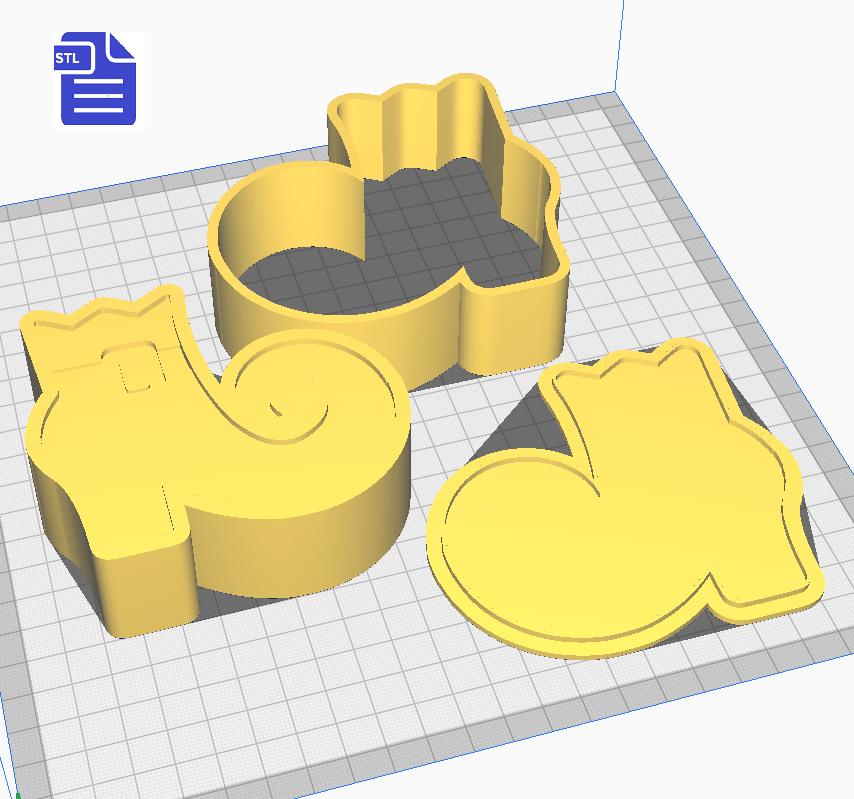 3pc Witch Boots Bath Bomb Mold STL File