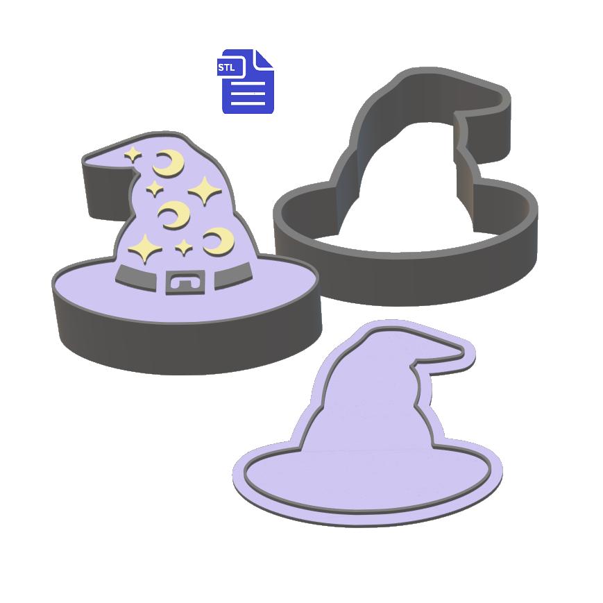 3pc Wizard Hat Bath Bomb Push Mold STL File - for 3D printing - FILE ONLY - 3 piece Shower Steamer Mould