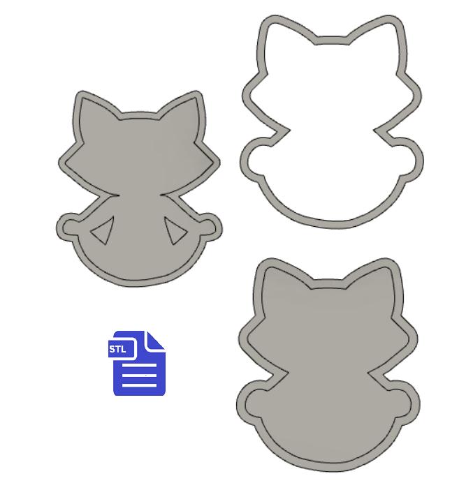 3pc Yoga Cat Bath Bomb Mold STL File