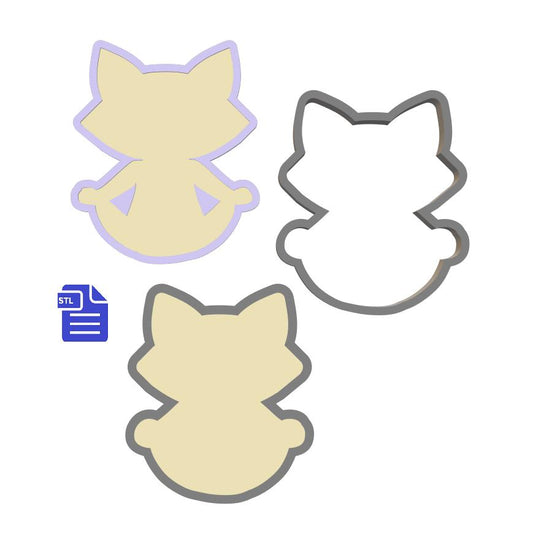 3pc Yoga Cat Bath Bomb Mold STL File