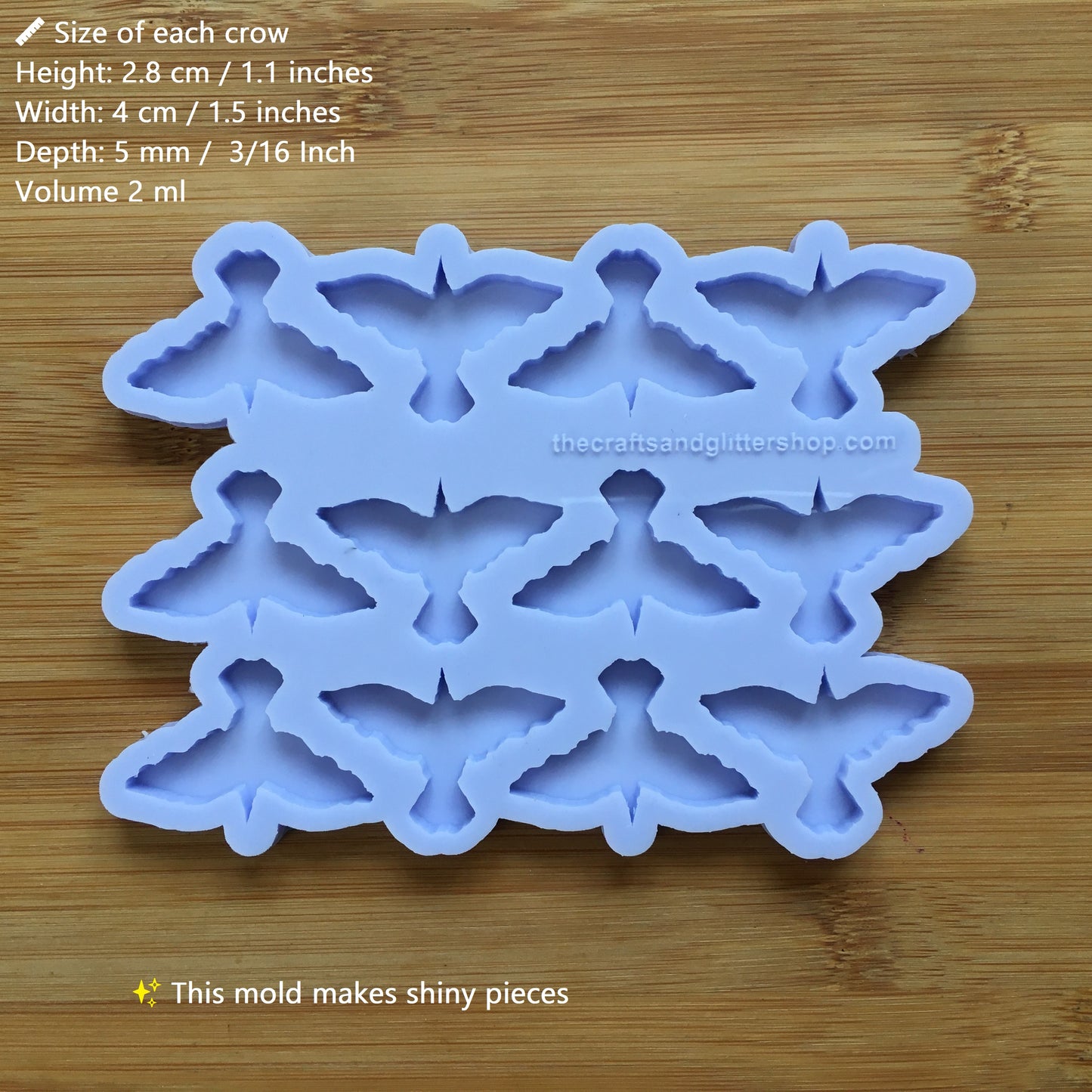 4 cm Flying Crow Silicone Mold