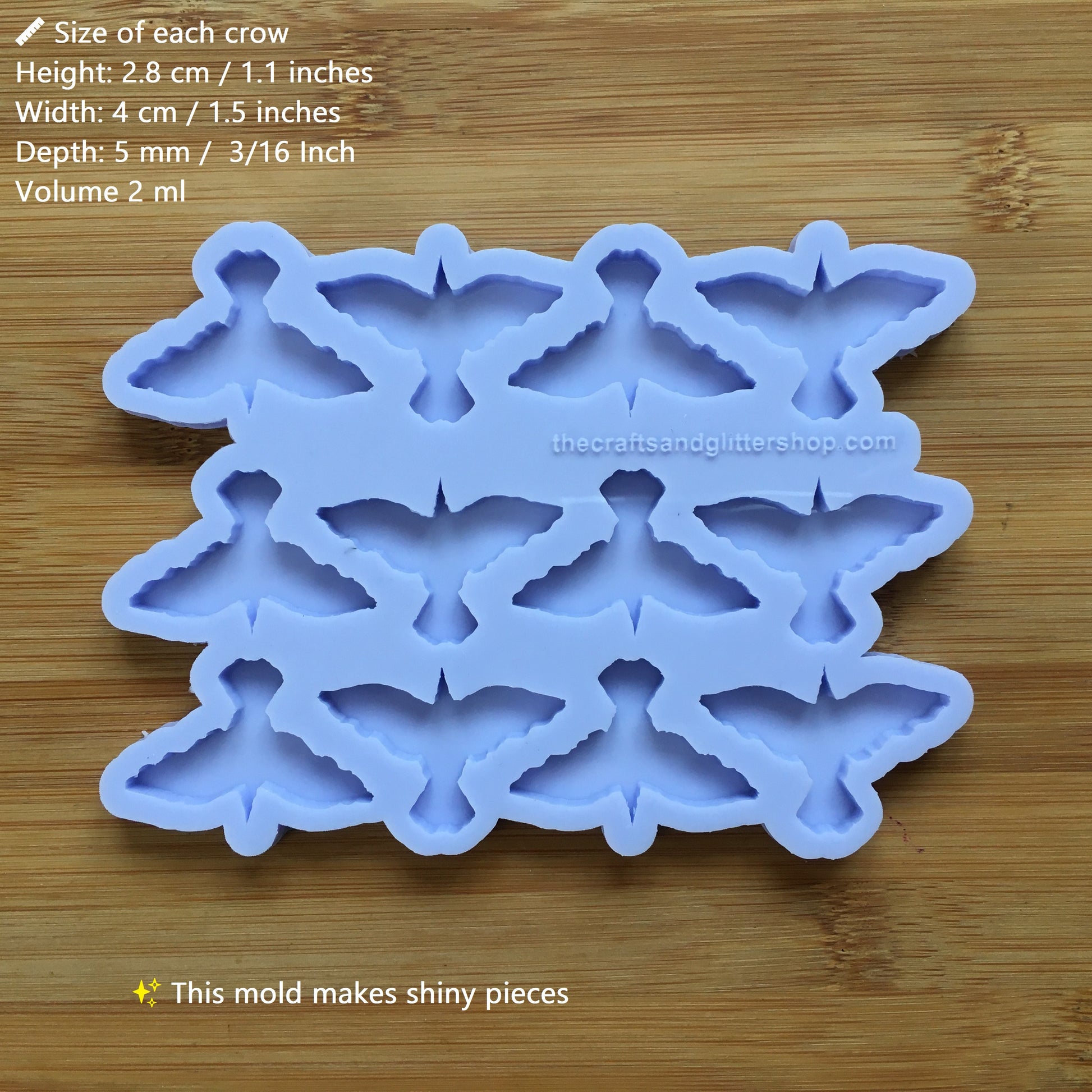 4 cm Flying Crow Silicone Mold
