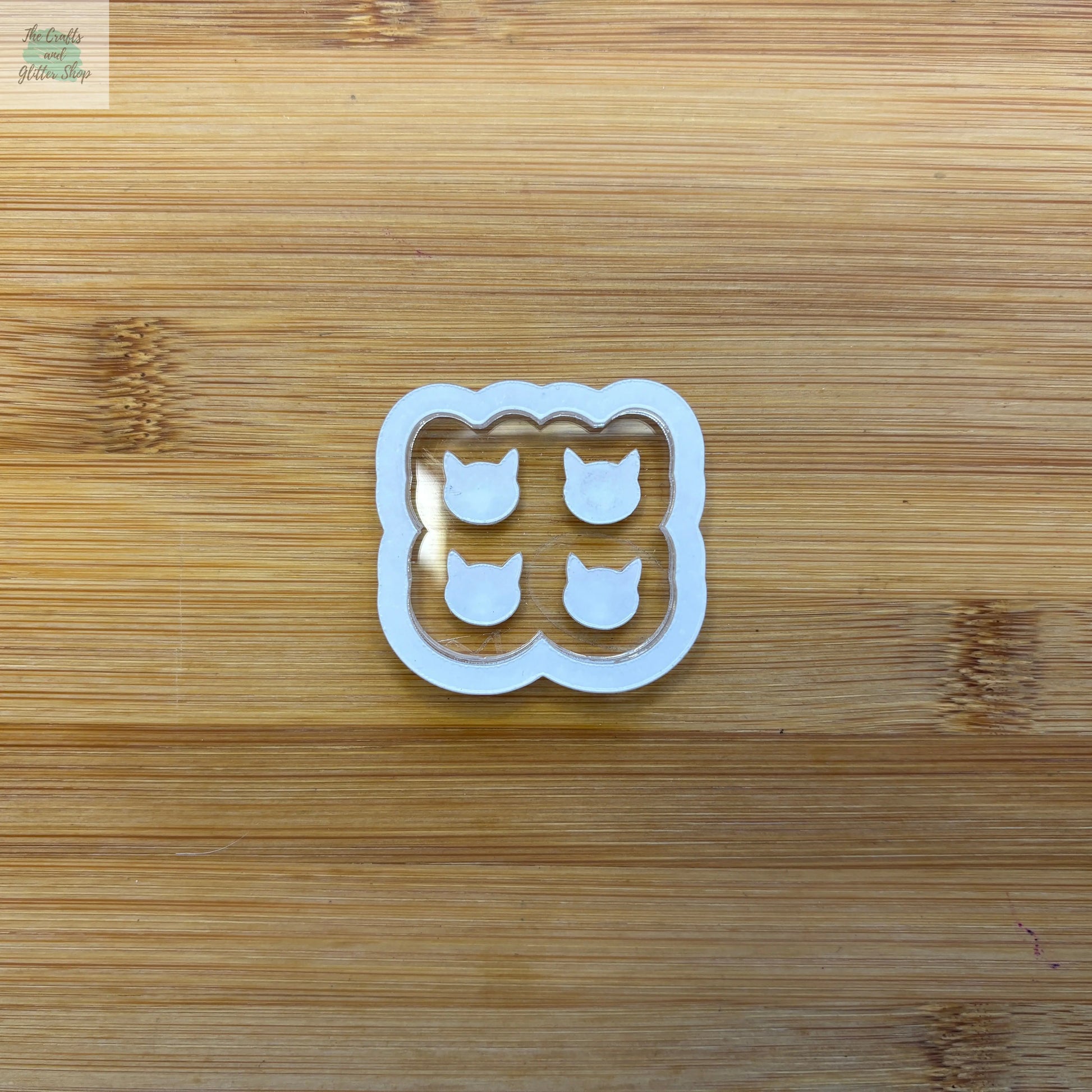 4pc Tiny Cat Head Acrylic Mold Blank